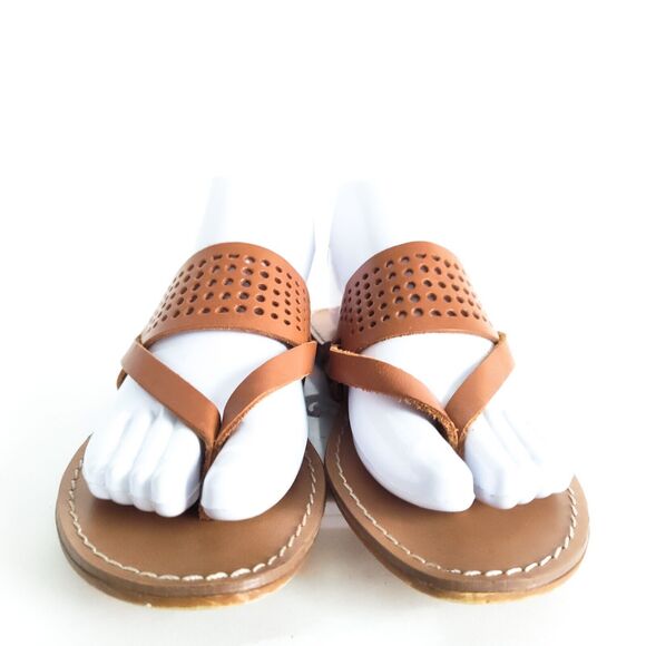 Mariella Boho Camel Tan Made in Italy Flip Flops Thongs Slides Sandals Size 7 - Picture 4 of 11